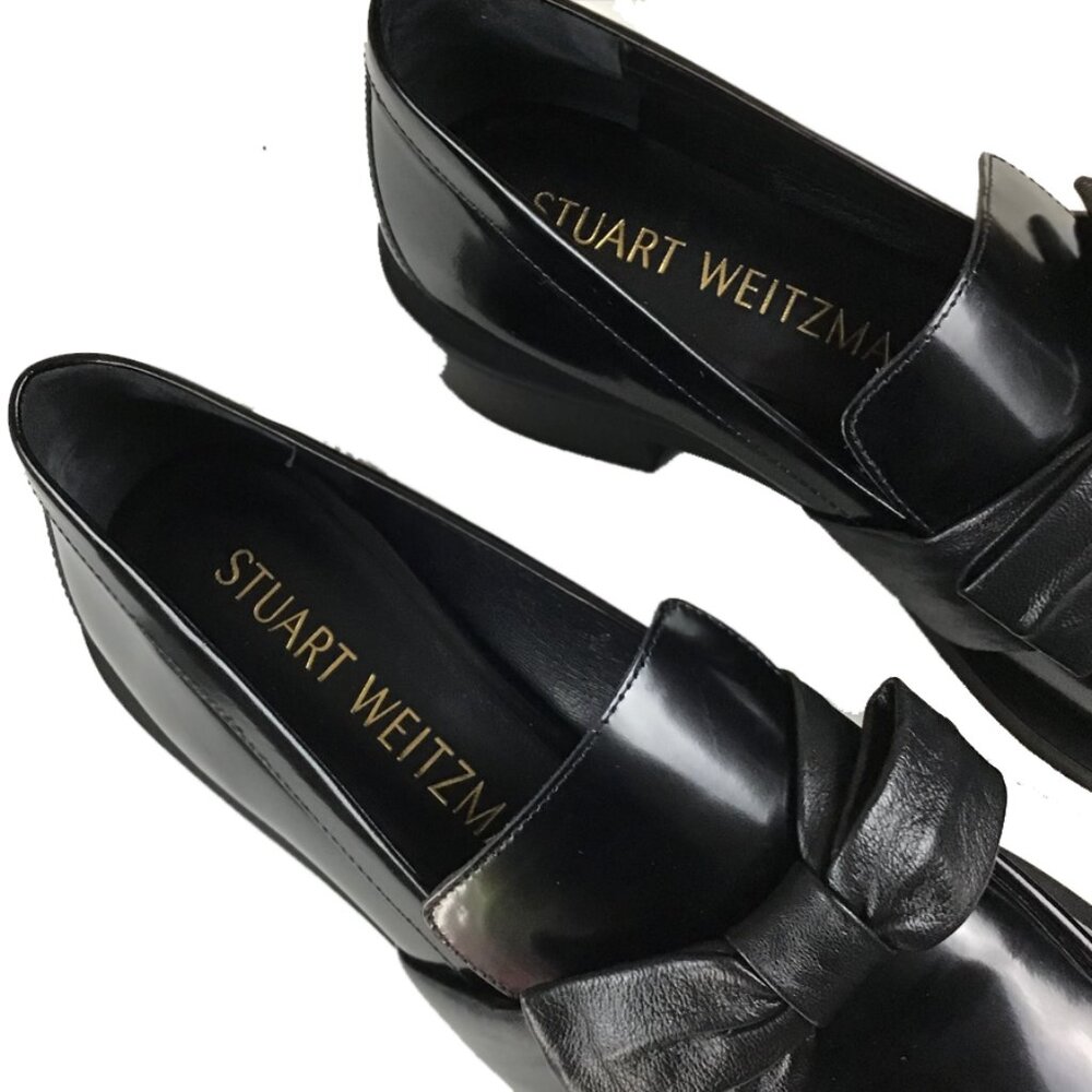 Stuart Weitzman Sofia Bold Leather Bow Loafers Nw… - image 6